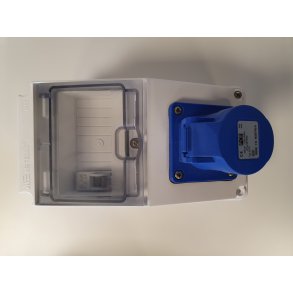 Tavle med 16A CEE 3P Udtag, Kombiafbryder 1P+N 10A