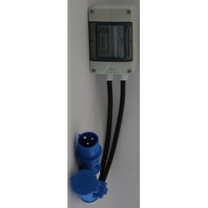 Tavle med CEE kWh-mler, LCD, 1-faset, 16A